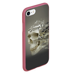 Чехол iPhone 7/8 матовый Vanguard skull - destroyed, цвет: 3D-малиновый — фото 2