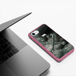 Чехол iPhone 7/8 матовый Thousand Foot Krutch - Give Up The Ghost, цвет: 3D-малиновый — фото 2