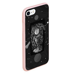 Чехол iPhone 7/8 матовый Объемный космонавт, цвет: 3D-светло-розовый — фото 2
