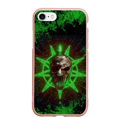 Чехол iPhone 7/8 матовый Slipknot green star, цвет: 3D-светло-розовый