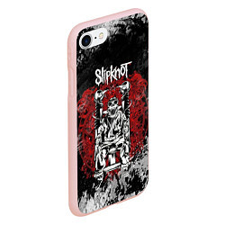 Чехол iPhone 7/8 матовый Slipknot скелет, цвет: 3D-светло-розовый — фото 2