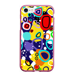 Чехол iPhone 7/8 матовый Радужный паттерн, цвет: 3D-малиновый