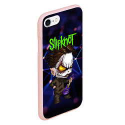 Чехол iPhone 7/8 матовый Slipknot dark blue, цвет: 3D-светло-розовый — фото 2