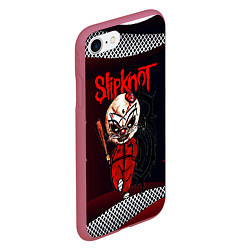 Чехол iPhone 7/8 матовый Slipknot бита, цвет: 3D-малиновый — фото 2