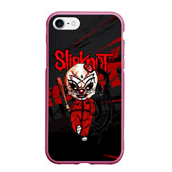 Чехол iPhone 7/8 матовый Slipknot bloody, цвет: 3D-малиновый