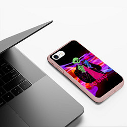 Чехол iPhone 7/8 матовый Никто - Skull - Flame, цвет: 3D-светло-розовый — фото 2