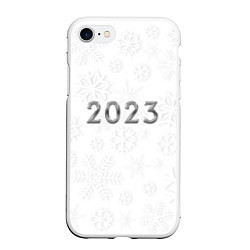 Чехол iPhone 7/8 матовый Новогодние снежинки 2023