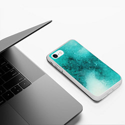 Чехол iPhone 7/8 матовый Брызги зеленой краски, цвет: 3D-белый — фото 2