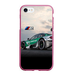 Чехол iPhone 7/8 матовый BMW M Power - Racing team - Motorsport, цвет: 3D-малиновый