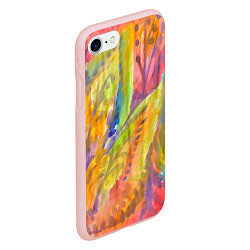 Чехол iPhone 7/8 матовый Абстракция осенняя листва акварель, цвет: 3D-светло-розовый — фото 2