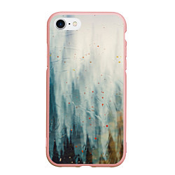 Чехол iPhone 7/8 матовый Абстрактные водянистые паттерны и краски, цвет: 3D-светло-розовый