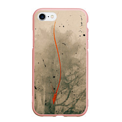 Чехол iPhone 7/8 матовый Тёмное дерево, туман и краски, цвет: 3D-светло-розовый
