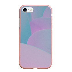 Чехол iPhone 7/8 матовый Розовые и голубые волны, цвет: 3D-светло-розовый