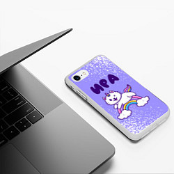 Чехол iPhone 7/8 матовый Ира кошка единорожка, цвет: 3D-белый — фото 2
