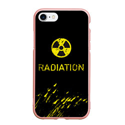 Чехол iPhone 7/8 матовый Radiation - радиационная опасность, цвет: 3D-светло-розовый