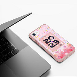 Чехол iPhone 7/8 матовый 2023 - цветочный фон, цвет: 3D-светло-розовый — фото 2