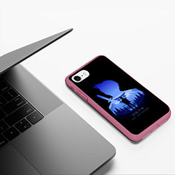 Чехол iPhone 7/8 матовый Силуэт Аки Хаякавы, цвет: 3D-малиновый — фото 2