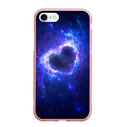 Чехол iPhone 7/8 матовый Галактика любви - neon heart, цвет: 3D-светло-розовый