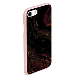 Чехол iPhone 7/8 матовый Золотистые блёстки и песок, цвет: 3D-светло-розовый — фото 2