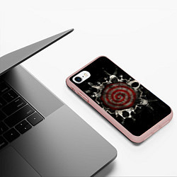Чехол iPhone 7/8 матовый Спираль арт, цвет: 3D-светло-розовый — фото 2