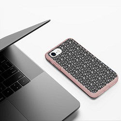Чехол iPhone 7/8 матовый Человечки привидения, цвет: 3D-светло-розовый — фото 2