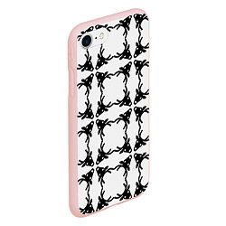 Чехол iPhone 7/8 матовый Черные рождественские олени, цвет: 3D-светло-розовый — фото 2