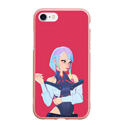Чехол iPhone 7/8 матовый Lucy: Cyberpunk, цвет: 3D-светло-розовый