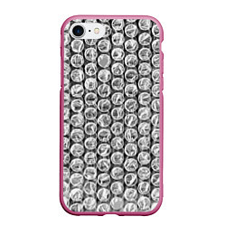 Чехол iPhone 7/8 матовый Пупырка - текстура, цвет: 3D-малиновый