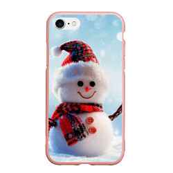 Чехол iPhone 7/8 матовый Снеговичёк, цвет: 3D-светло-розовый