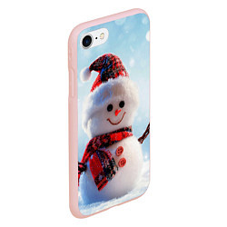 Чехол iPhone 7/8 матовый Снеговичёк, цвет: 3D-светло-розовый — фото 2