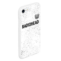 Чехол iPhone 7/8 матовый Radiohead glitch на светлом фоне: символ сверху, цвет: 3D-белый — фото 2