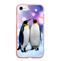 Чехол iPhone 7/8 матовый Пингвины на снегу