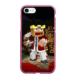 Чехол iPhone 7/8 матовый Minecraft - warrior - video game - sword