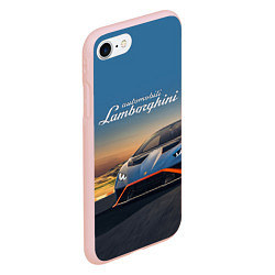 Чехол iPhone 7/8 матовый Lamborghini Huracan STO - car racing, цвет: 3D-светло-розовый — фото 2