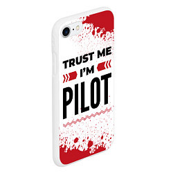 Чехол iPhone 7/8 матовый Trust me Im pilot white, цвет: 3D-белый — фото 2