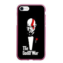 Чехол iPhone 7/8 матовый God of war - Кратос отец войны, цвет: 3D-малиновый