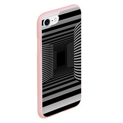 Чехол iPhone 7/8 матовый Коридор - оптическая иллюзия, цвет: 3D-светло-розовый — фото 2