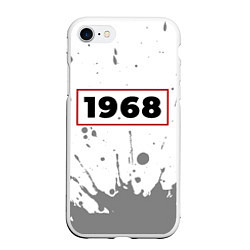 Чехол iPhone 7/8 матовый 1968 - в красной рамке на светлом, цвет: 3D-белый