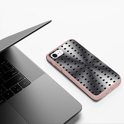 Чехол iPhone 7/8 матовый Текстура перфорированного металла, цвет: 3D-светло-розовый — фото 2