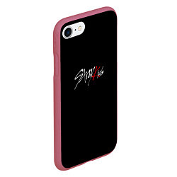 Чехол iPhone 7/8 матовый Stray Kids white logo, цвет: 3D-малиновый — фото 2