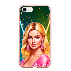 Чехол iPhone 7/8 матовый Нейросеть - Барби Марго Робби аниме, цвет: 3D-светло-розовый
