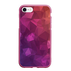 Чехол iPhone 7/8 матовый Разноцветные полигоны, цвет: 3D-малиновый