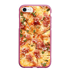 Чехол iPhone 7/8 матовый Вкусная пицца, цвет: 3D-малиновый
