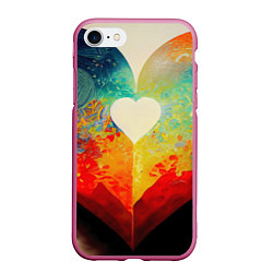Чехол iPhone 7/8 матовый Your heart, цвет: 3D-малиновый