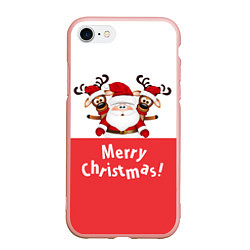 Чехол iPhone 7/8 матовый Дед Мороз с оленями