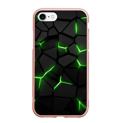 Чехол iPhone 7/8 матовый Green neon steel, цвет: 3D-светло-розовый