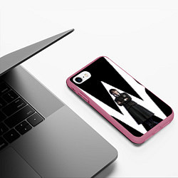 Чехол iPhone 7/8 матовый Wednesday - значит W, цвет: 3D-малиновый — фото 2