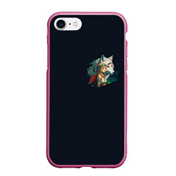 Чехол iPhone 7/8 матовый Повелительница зверей и дочь волчицы, цвет: 3D-малиновый