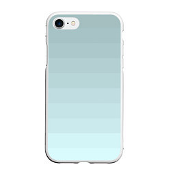 Чехол iPhone 7/8 матовый Голубые горизонтальные полосы, градиент