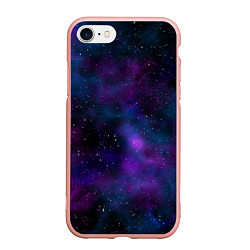 Чехол iPhone 7/8 матовый Космос с галактиками, цвет: 3D-светло-розовый